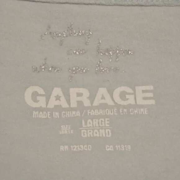 Garage Women's Sky Blue Floral Short Sleeve V-Neck Tee, Large - Picture 8 of 15